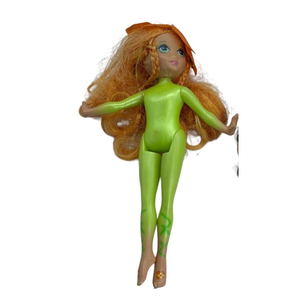 Vtg Barbie Fairytopia Omma Flower‎ Fairy Doll Orange Glitter 6" 2004 Mattel